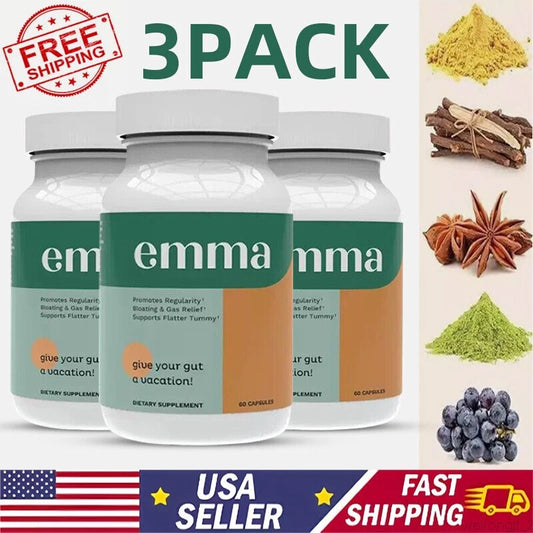 Emma Relief 3 Pcks 180 Capsules Supplement KONSCIENS KETO for Gut Bloating